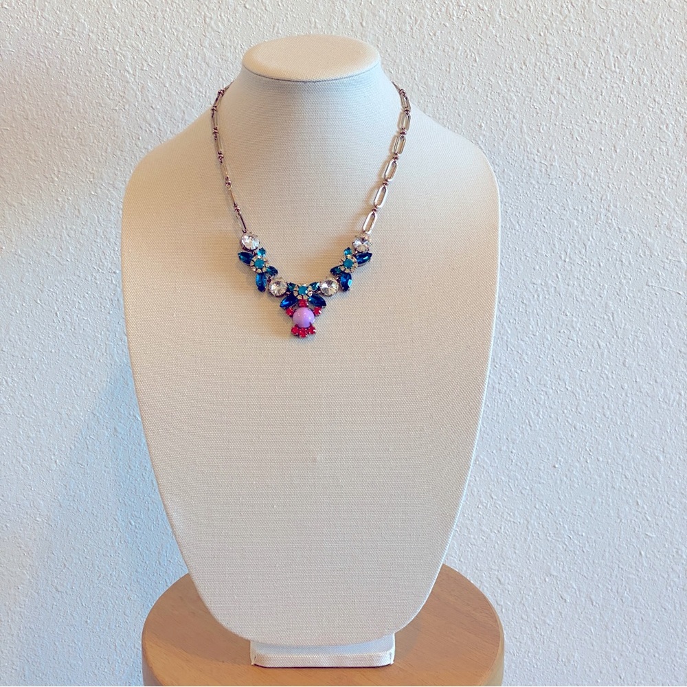 J. Crew Blue Rhinestone Necklace